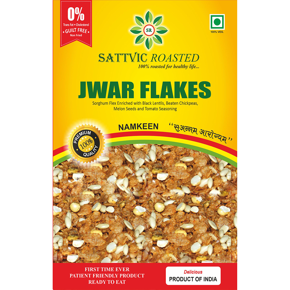 Sattvic Roasted Jwar Flakes Mixture 150g - eatsattvic.com